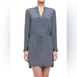 Vince Silk Charcoal Long Sleeve Dress